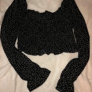 Forever 21 Polka Dot Cropped Blouse